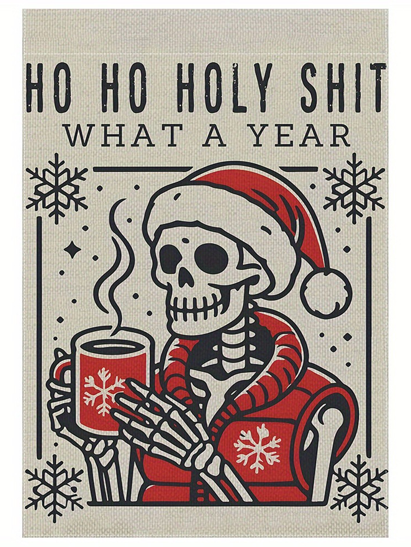 Personalization Funny Christmas Skeleton Garden Flag